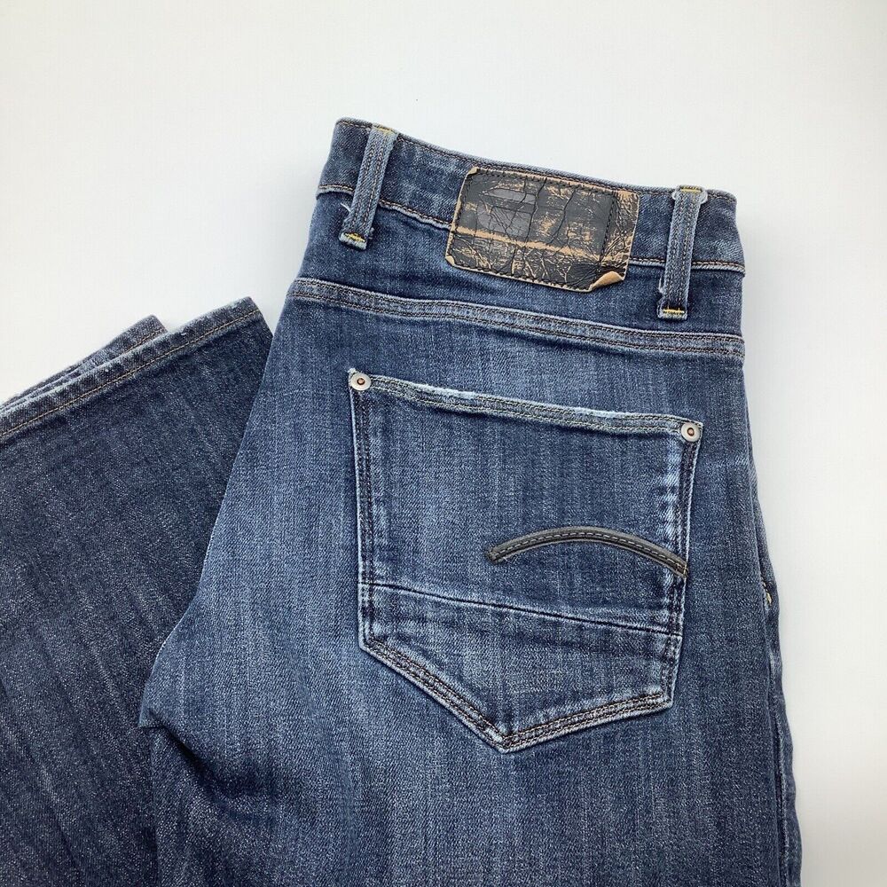 G Star Raw Mens Revend Straight Button Fly Jeans Size 33 x 30 (Actual 33 x 27.5)